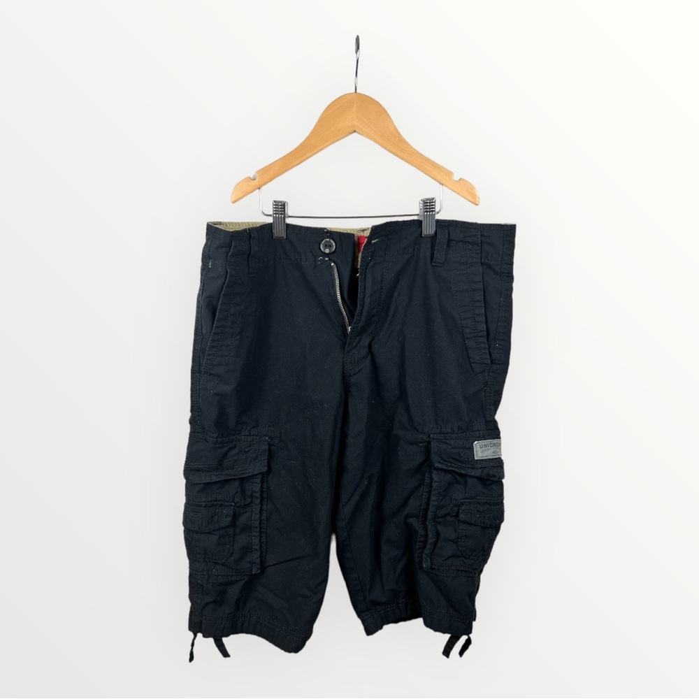 Unionbay Men's Cordova Belted Messenger Cargo Short Sz 30 Black